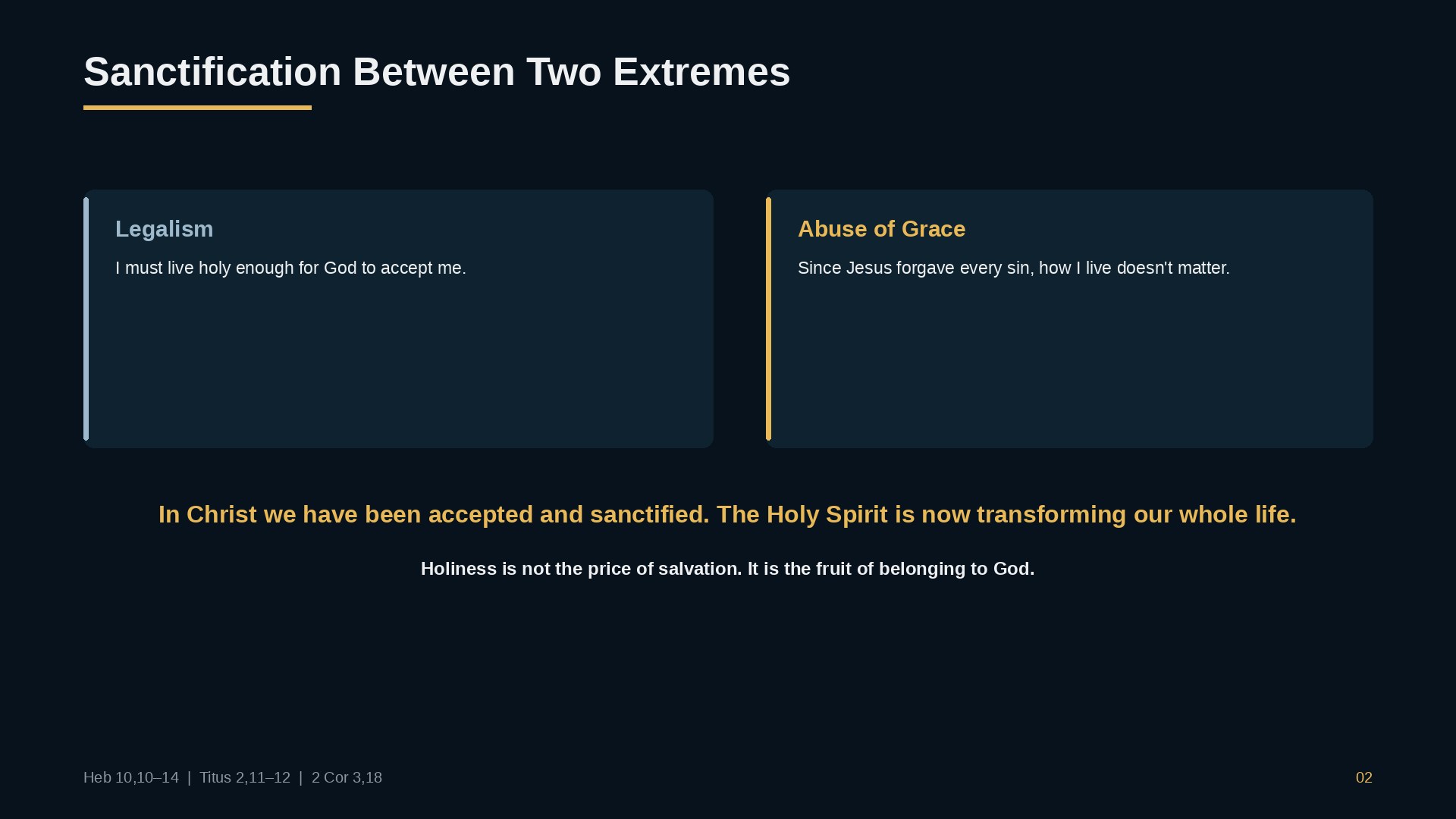 Sanctification between two extremes