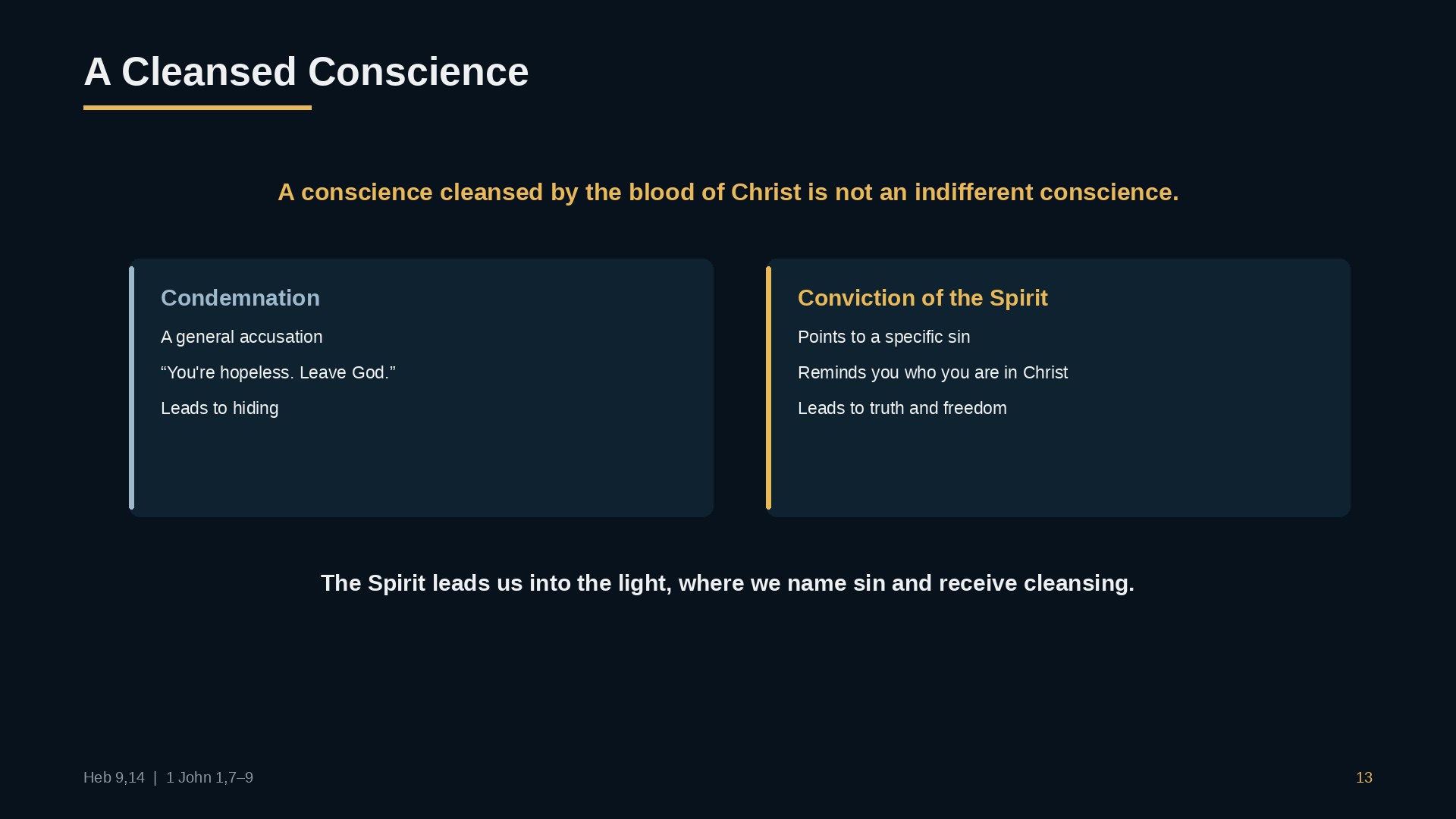 A cleansed conscience
