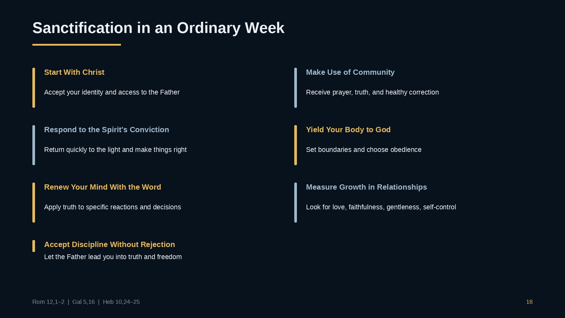 Sanctification in an ordinary week