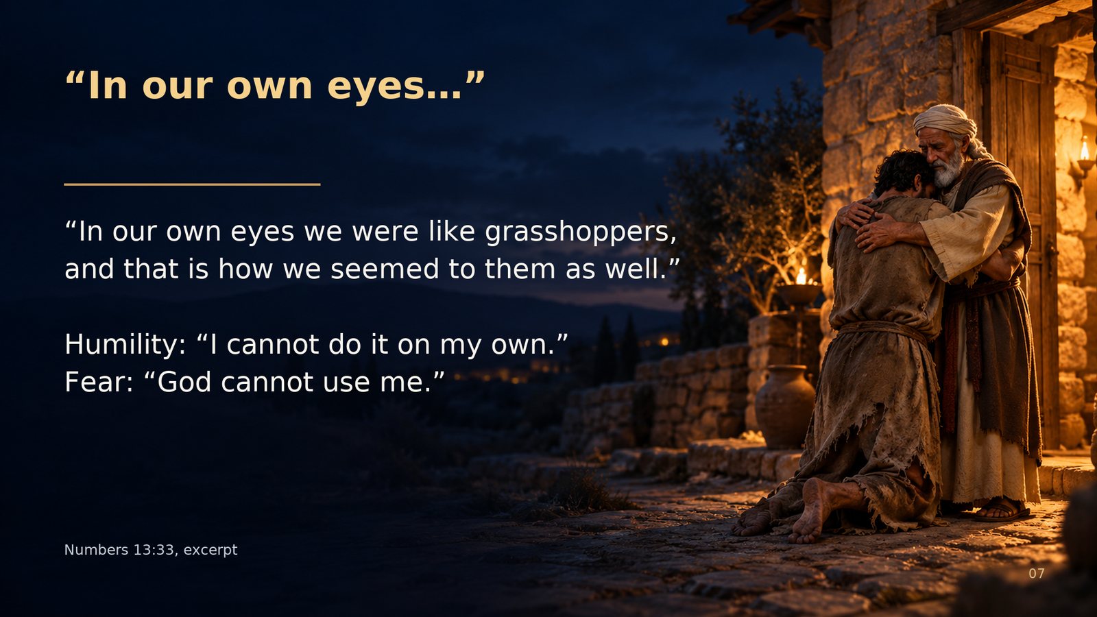 “In our own eyes…”