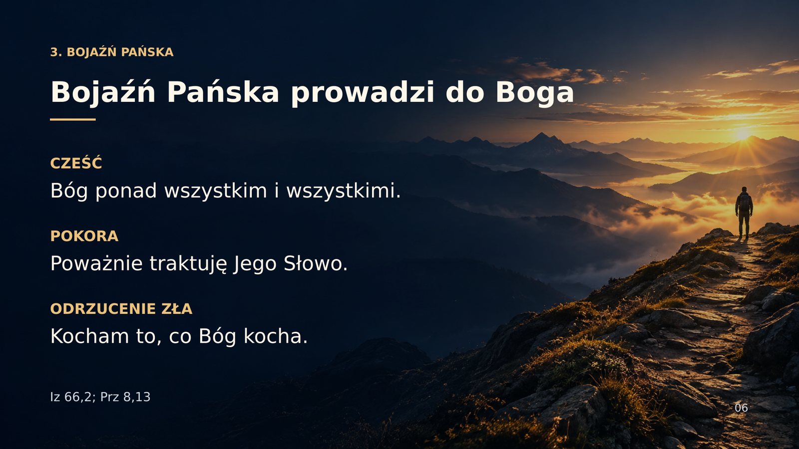 Bojaźń Boża prowadzi do Boga — cześć, pokora i odrzucenie zła