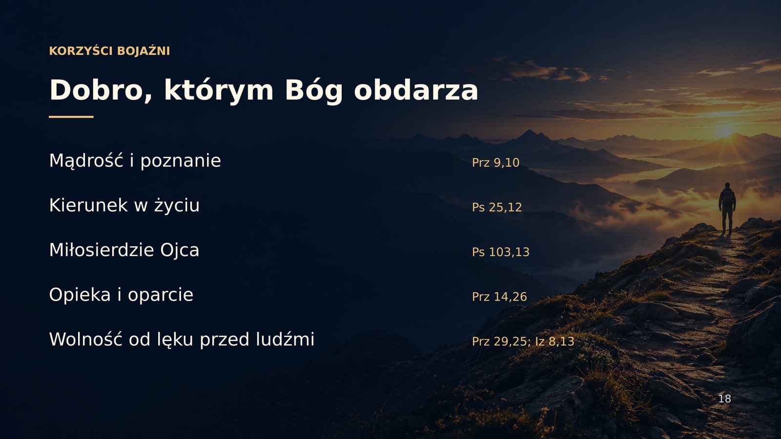 Dobro, którym Bóg obdarza bojących się Go