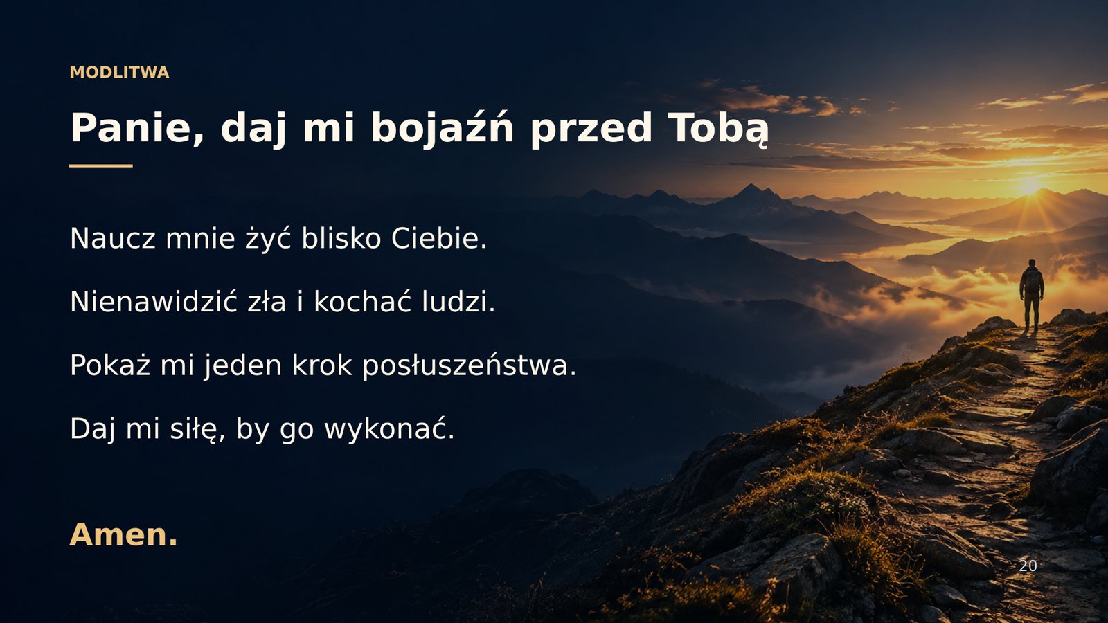 Modlitwa — Panie, daj mi bojaźń przed Tobą